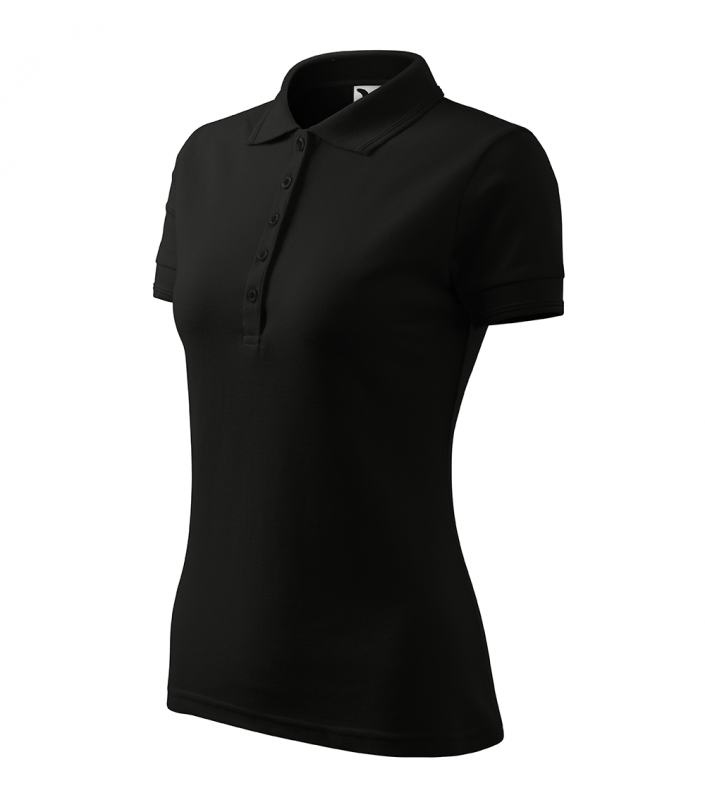 Tricou polo dama, Pique 210, negru