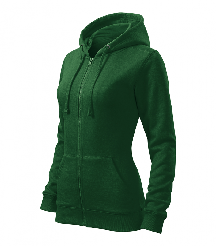 Hanorac dama, Trendy Zipper 411, verde sticla
