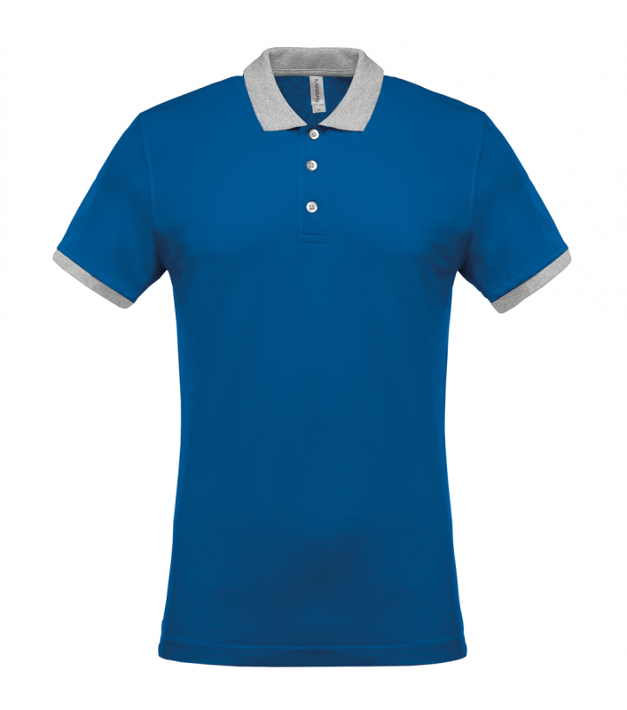 Tricou polo barbati, Kariban Two Tone 258, albastru royal