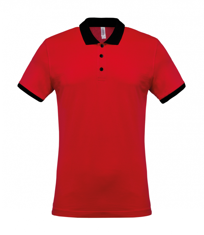 Tricou polo barbati, Kariban Two Tone 258, rosu