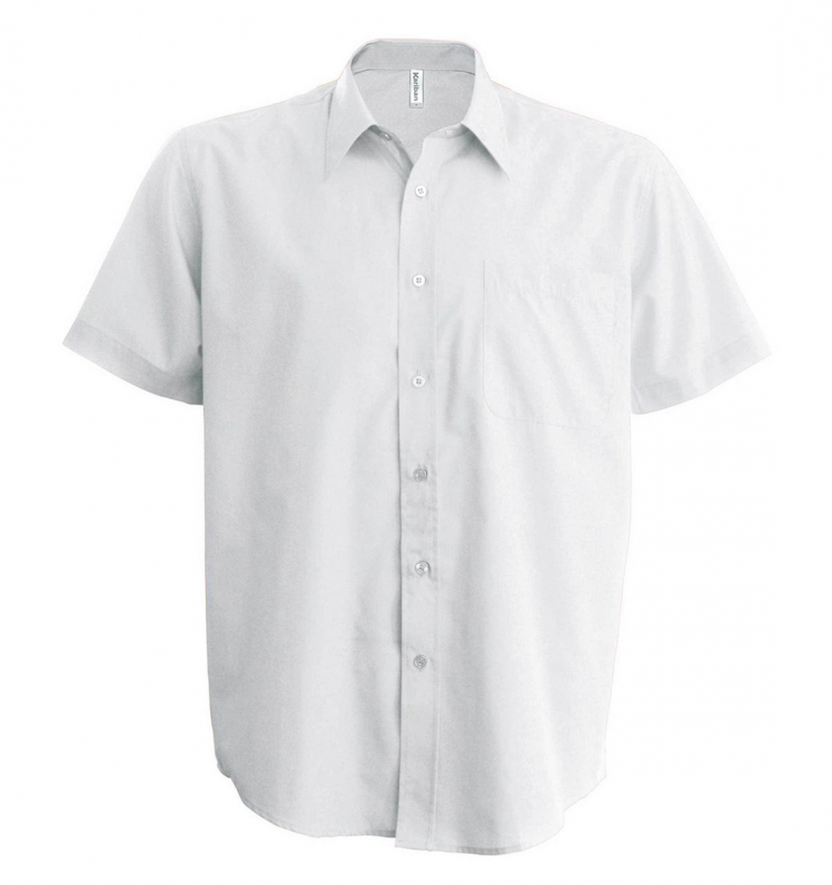 Camasa barbati, maneca scurta, Kariban Cotton 543, alb