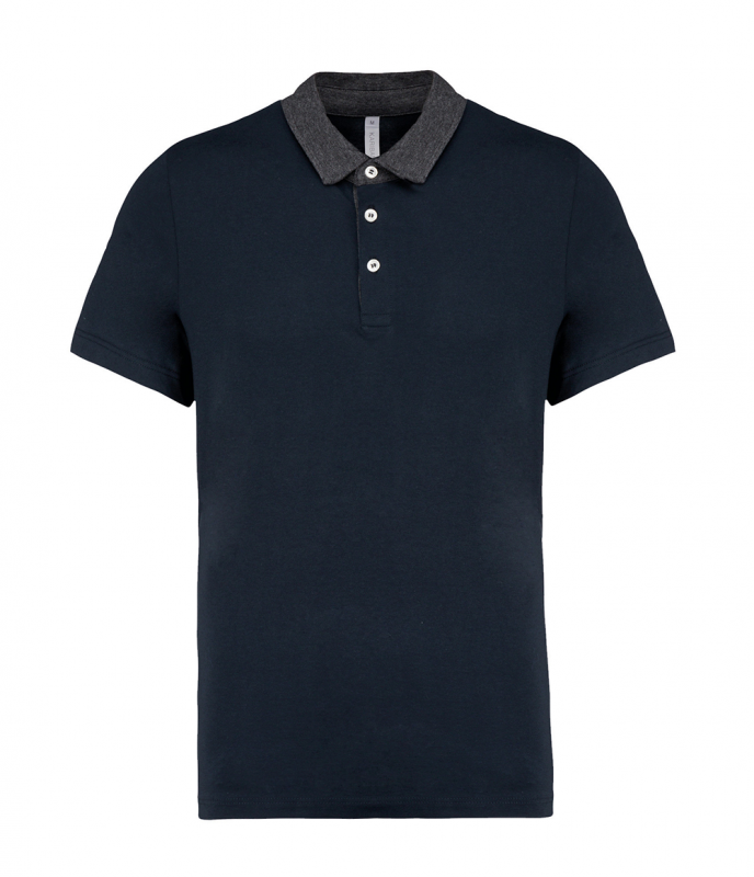 Tricou polo barbati, Kariban Two Tone Jersey K260, navy/gri cenusiu