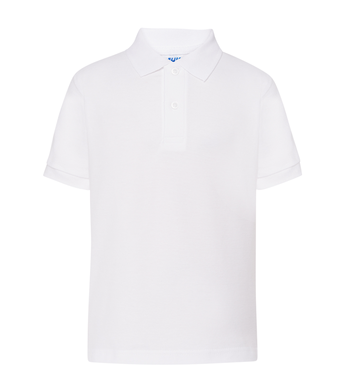 Tricou polo copii, 100% bumbac, Pique Kid, alb