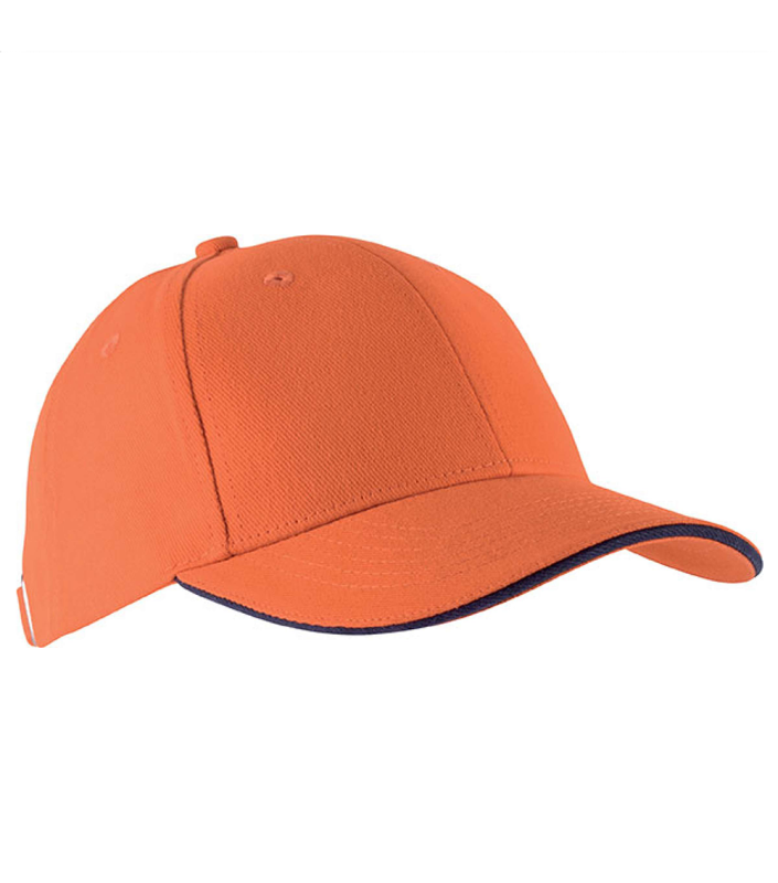 Sapca unisex 6P Orlando KP011, portocaliu/navy