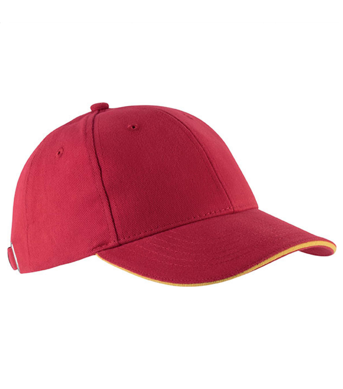 Sapca unisex 6P Orlando KP011, rosu/galben