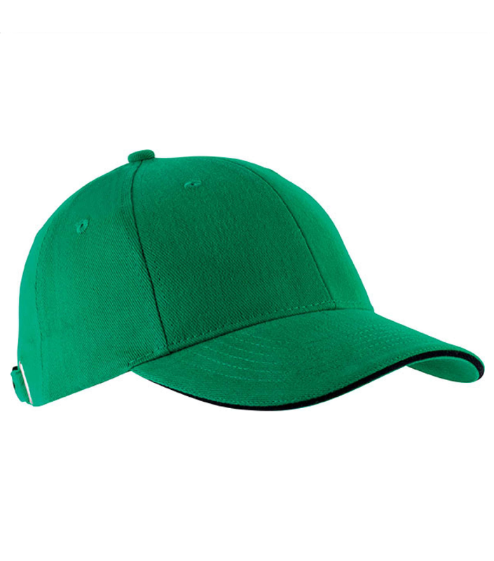 Sapca unisex 6P Orlando KP011, verde kelly/negru