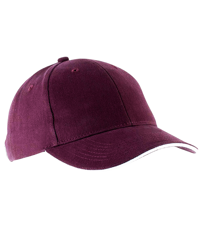 Sapca unisex 6P Orlando KP011, visiniu/alb