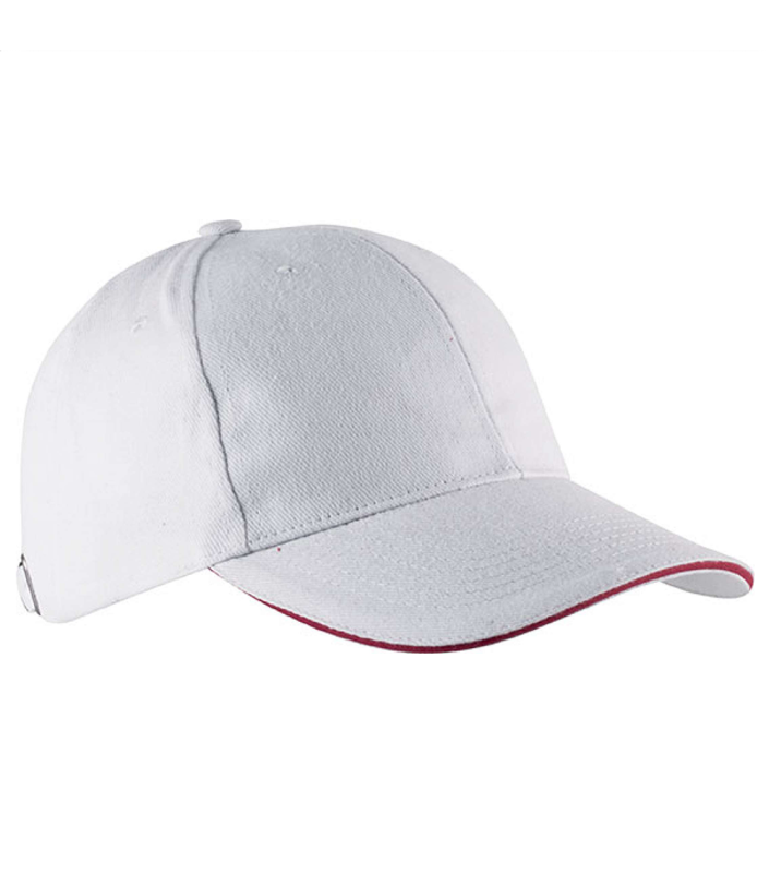 Sapca unisex 6P Orlando KP011, alb/rosu