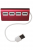 Hub Plerion IA3033, 4 porturi USB 2.0, carcasa aluminiu, rosu