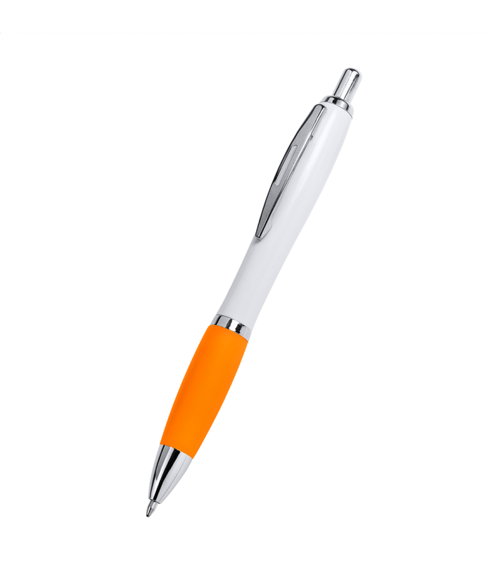 Pix din ABS, mina albastra, Carrel, alb/portocaliu